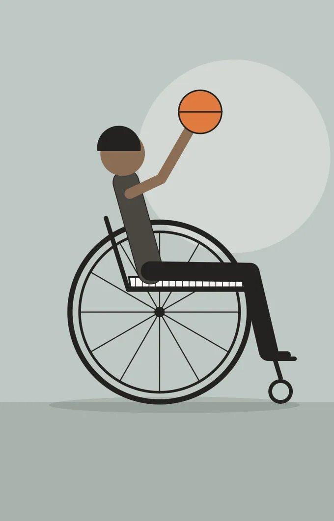 Ilustración: silla deportiva en uso
