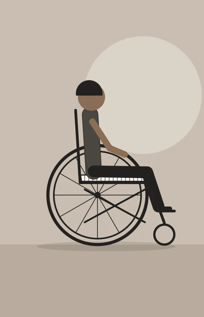 Ilustración: silla plegable en uso